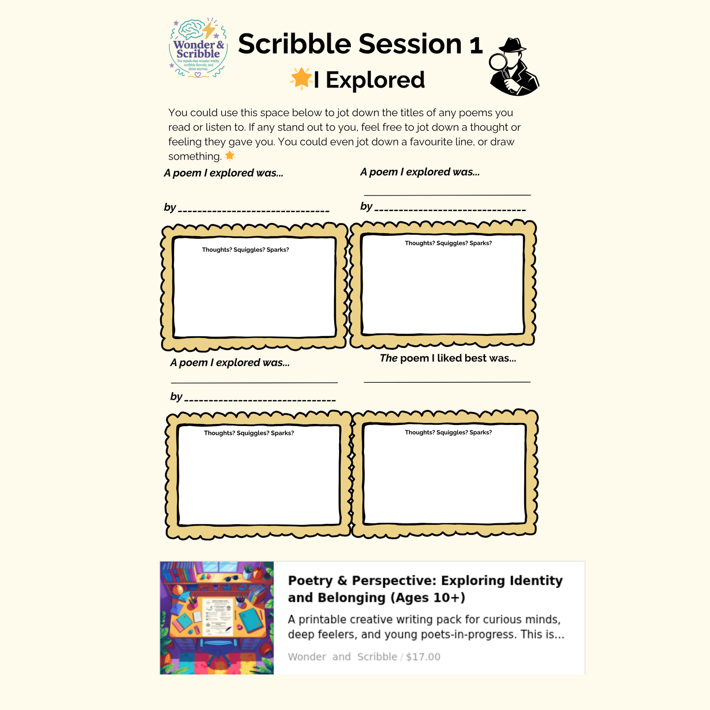 Poetry & Perspective: Exploring Identity and Belonging (Ages 10+)