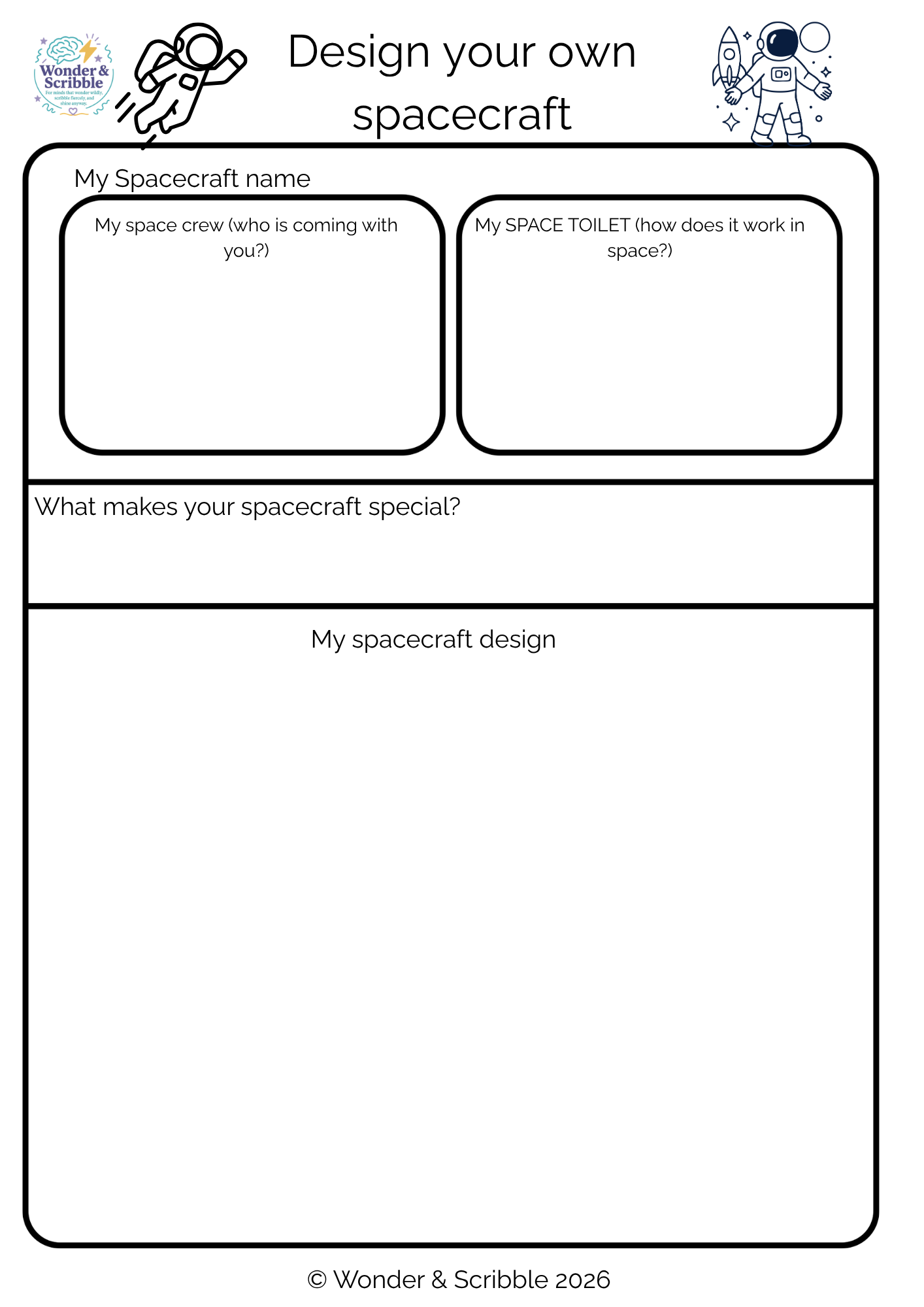 Freebie - Artemis II Spacecraft Poetry Activity -